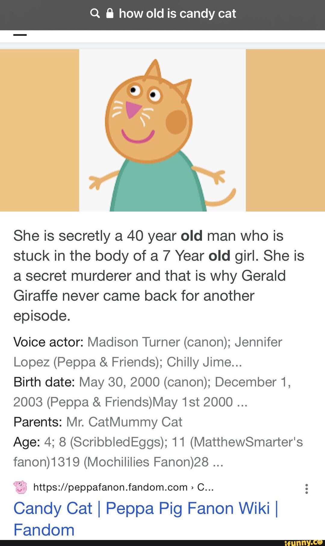 Q How Old Is Candy Cat She Is Secretly A 40 Year Old Man Who Is Stuck