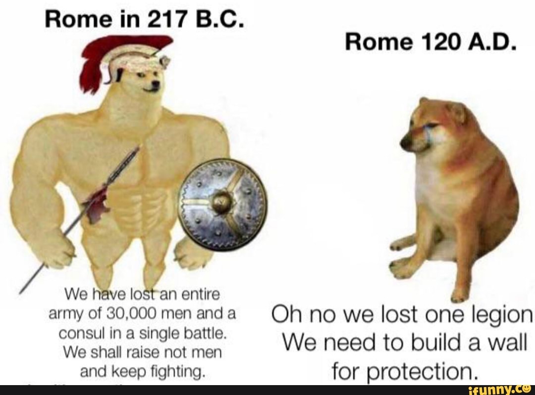 Rome in 217 B.C. Rome 120 A.D. We have an entire army of 30,000 men ...