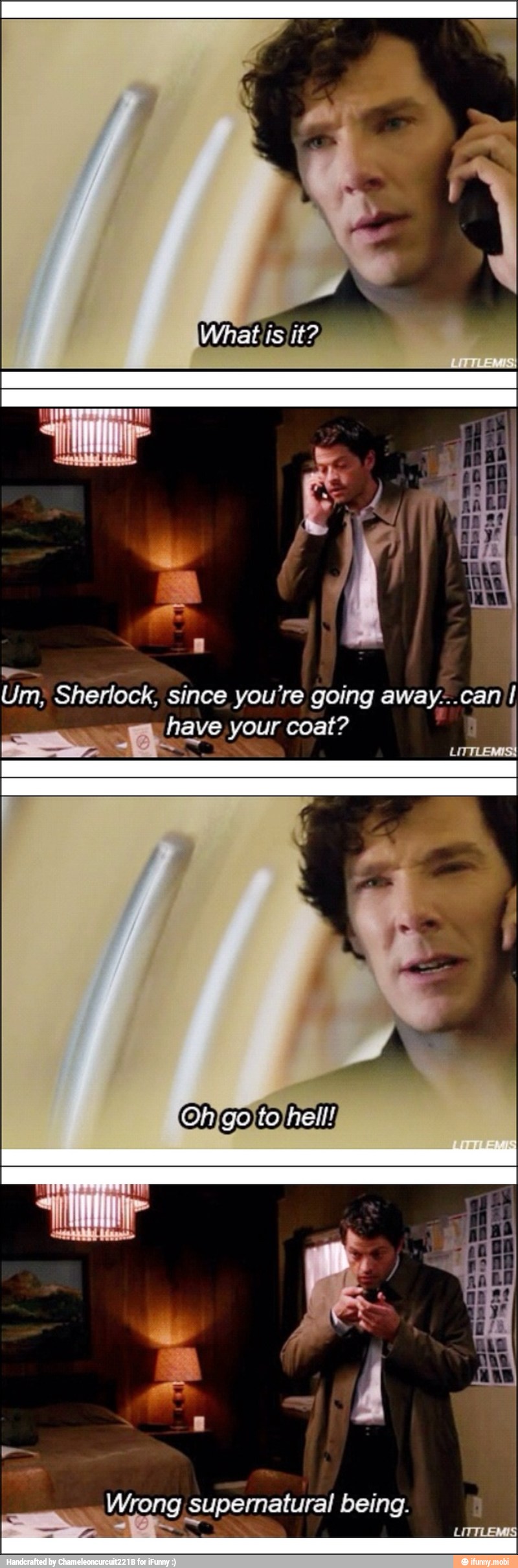 Um; Sherlock, since you're going away:..can I
Ce