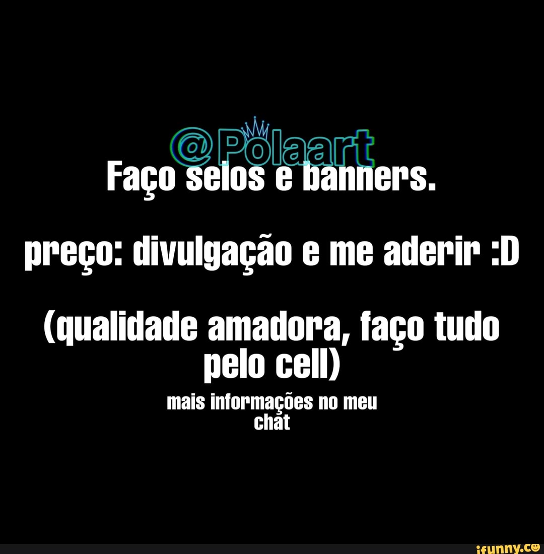 Faço selos nens.
preço: divulgação e me aderir :D
(qualidade amadora, faço tudo pelo cell)
mais informações no meu chat