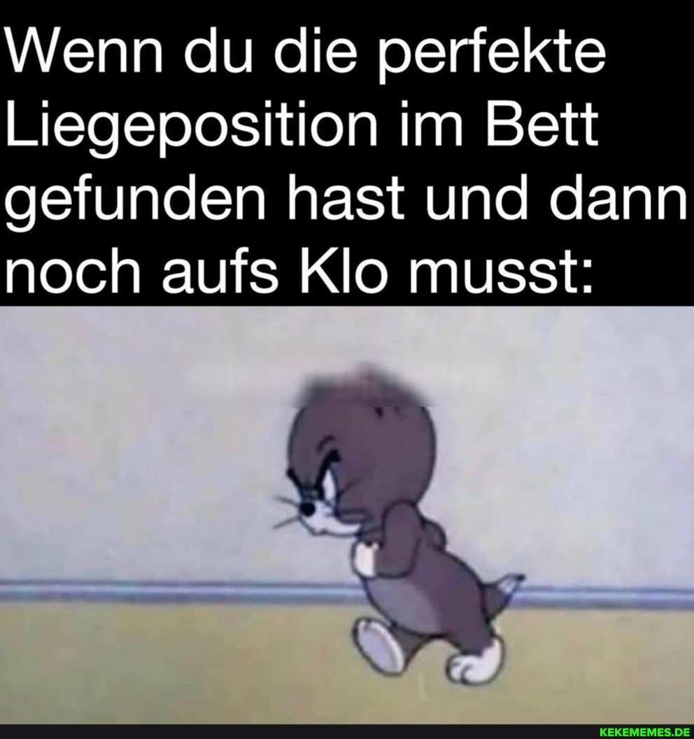 Wenn du die perfekte
Liegeposition im Bett gefunden hast und dann noch aufs Klo musst: