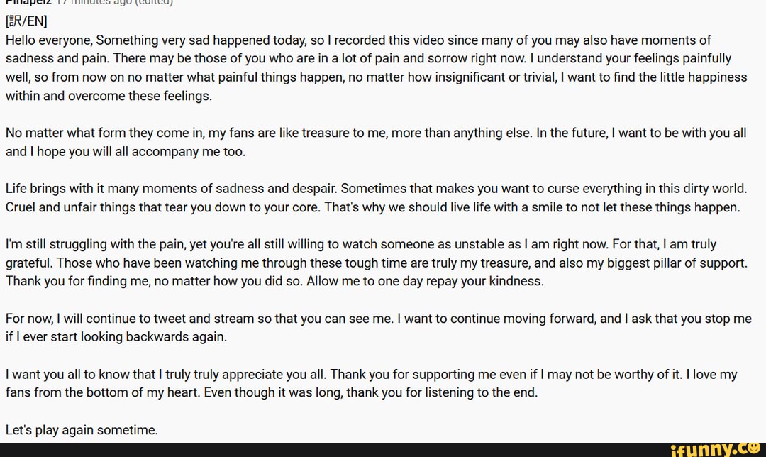 IES ODE /EN] Hello everyone, Something very sad happened today, so I ...