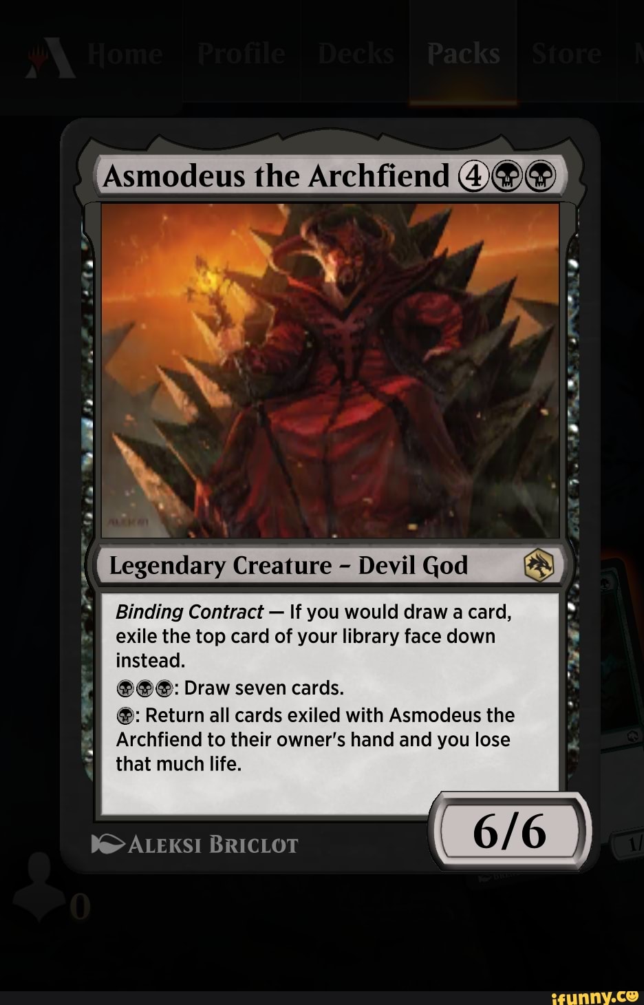 Asmodeus the Archfiend 4@@ ta Legendary Creature - Devil God Binding ...