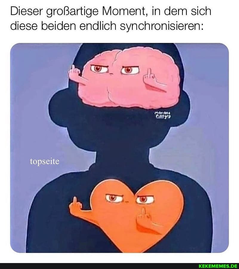 Dieser großartige Moment, in dem sich diese beiden endlich synchronisieren:
topseile