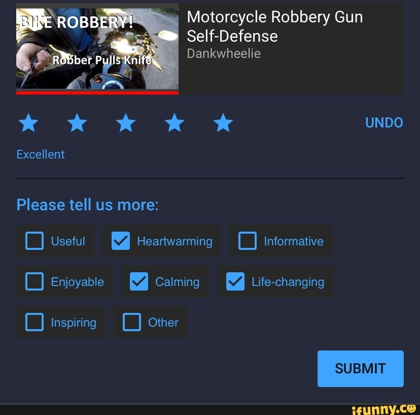 Motorcycle Robbery Gun Self-Defense Dankwheelie * UNDO Pulls Excellent