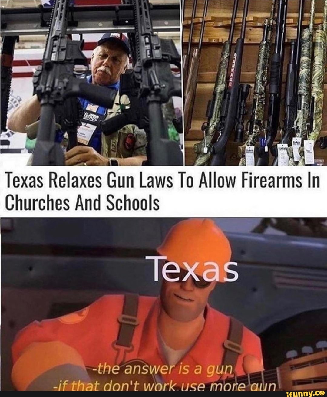 Texas Relaxes Gun Laws To Allow Firearms In Churches And Schools the answer is a gun if that