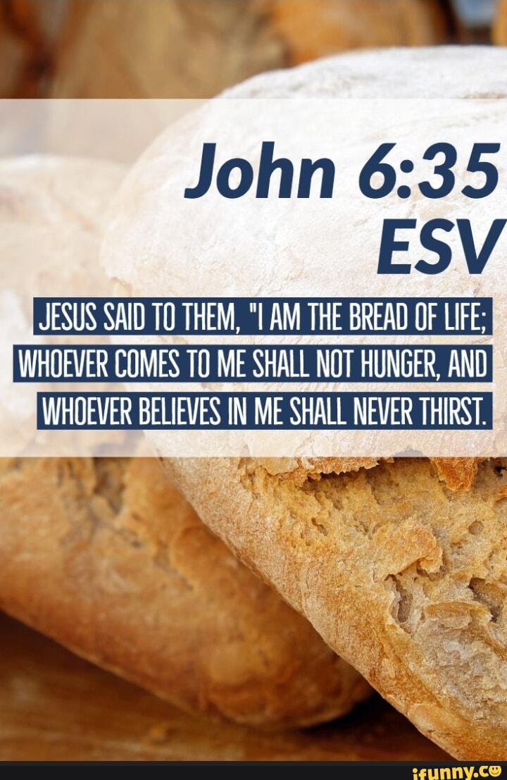 John ES JESUS SAID TO THEM, AM THE BREAD OF LIFE; WHOEVER COMES TO ME ...