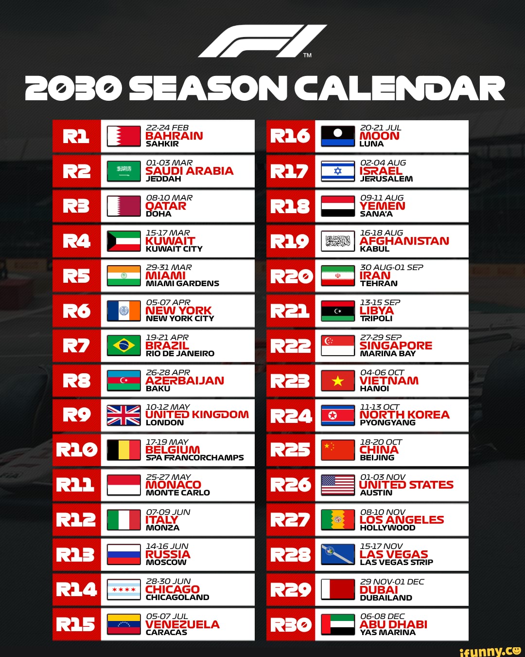 Ul Re QATAR 2030 SEASON CALENDAR LUNA SANA'A AUG KABUL AFGHANISTAN 22 ...