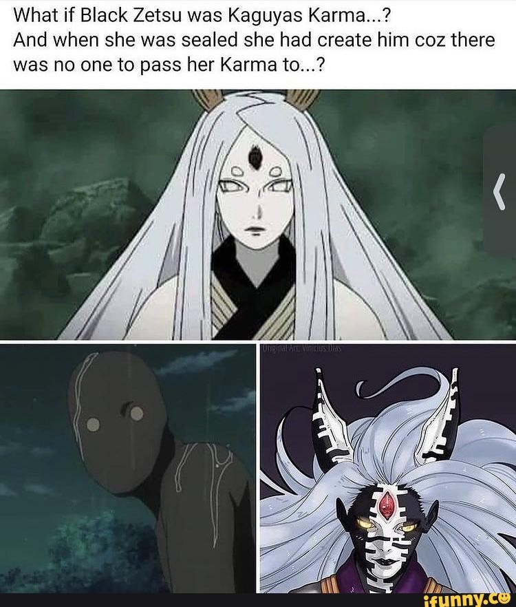 What if Black Zetsu was Kaguyas Karma...? And when she was sealed she