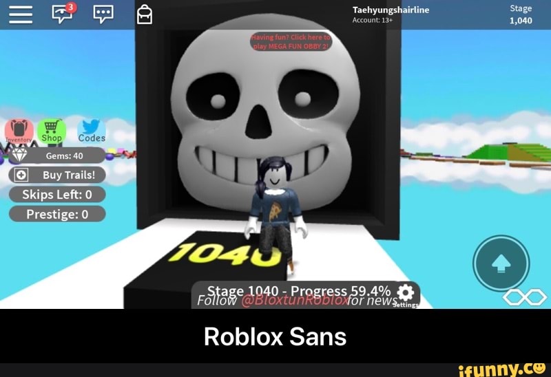 Roblox Sans Roblox Sans Ifunny - sans skull roblox