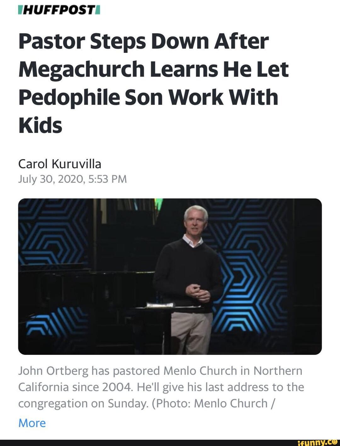 IHUFFPOSTIi Pastor Steps Down After Megachurch Learns He Let Pedophile