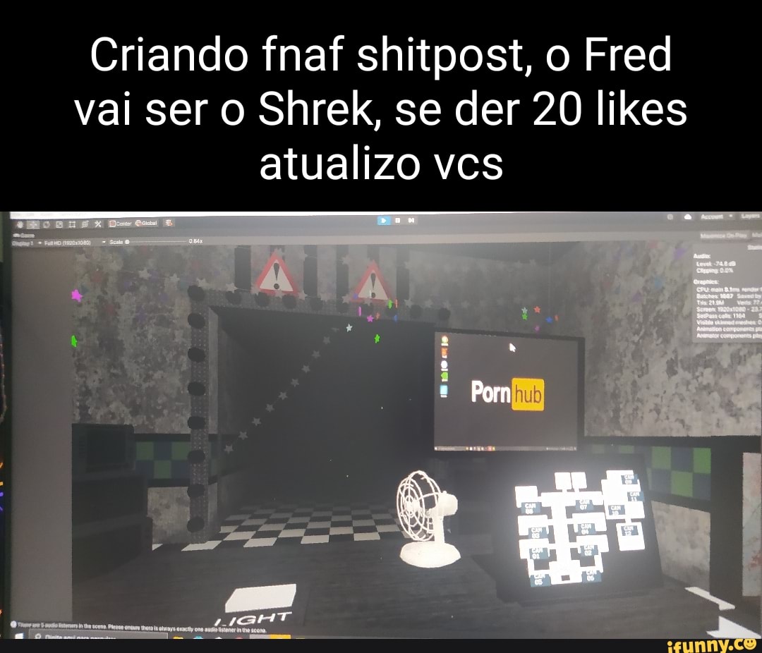 Criando fnaf shitpost, o Fred vai ser o Shrek, se der 20 likes atualizo ...