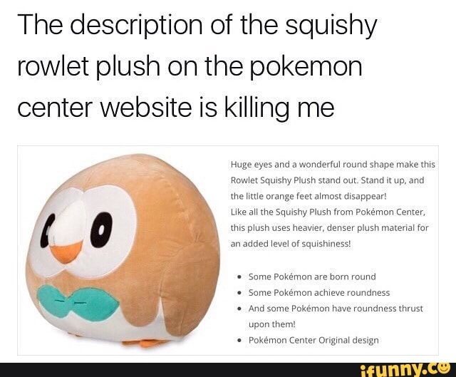 rowlet squishy plush