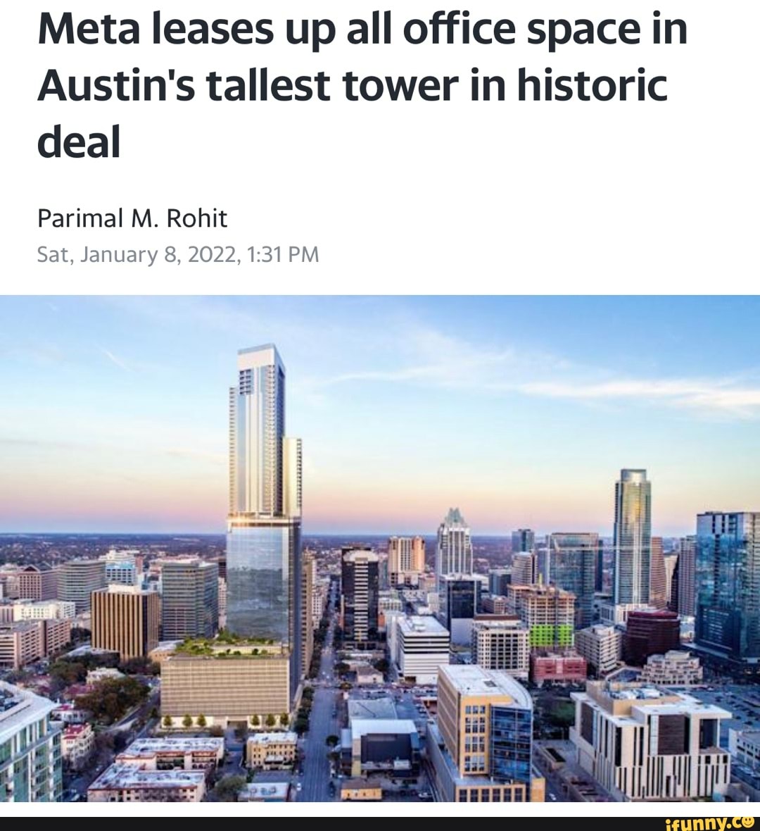 Meta Leases Up All Office Space In Austin's Tallest Tower In Historic ...