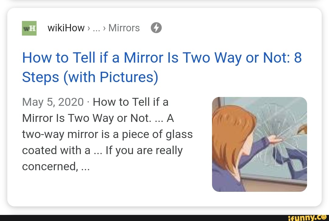 Mirrors Q How to Tell if a Mirror Is Two Way or Not 8 Steps (with