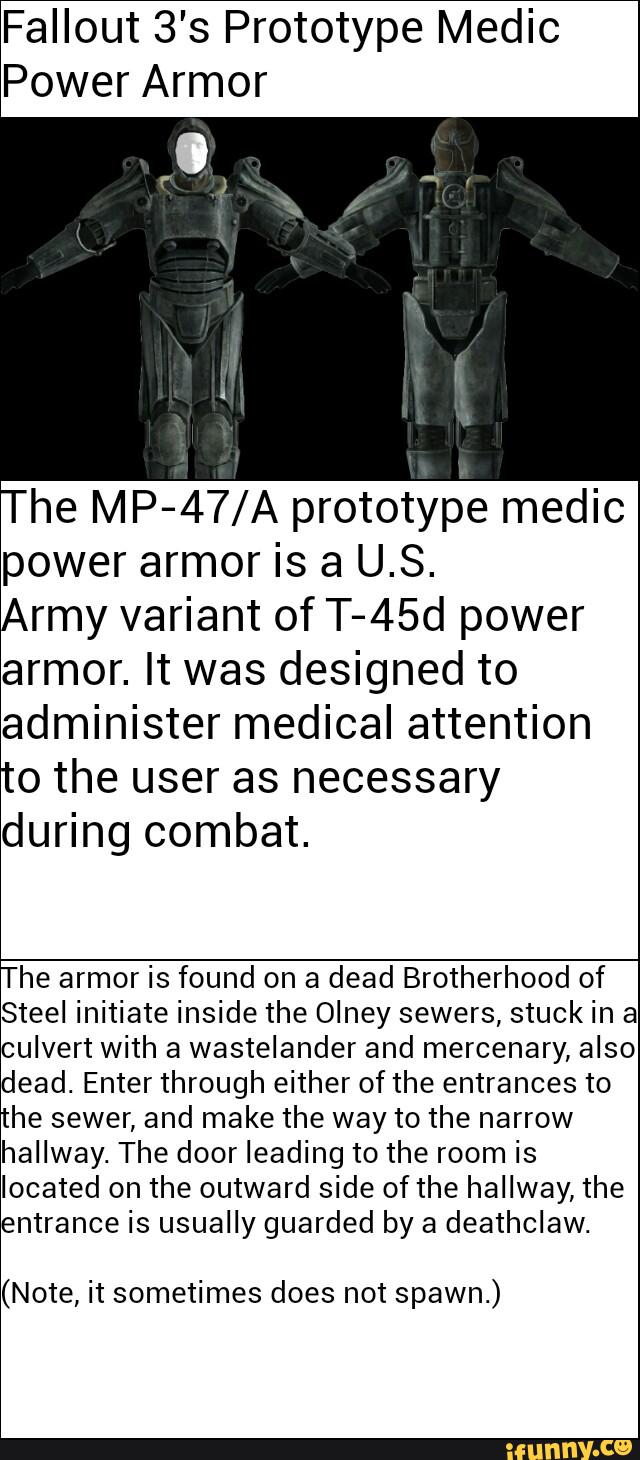 medic power armor fallout 3