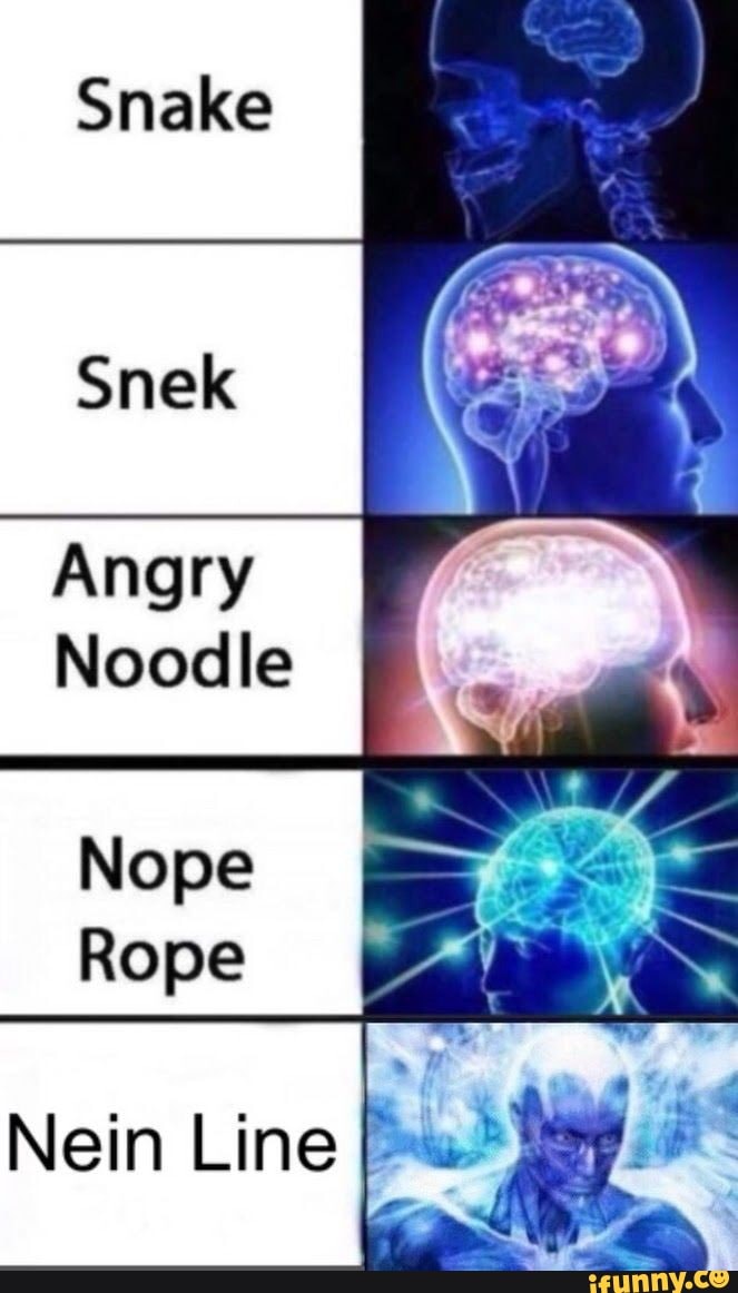 Snake Snek Angry Noodle Nope Rope Nein Line I - iFunny
