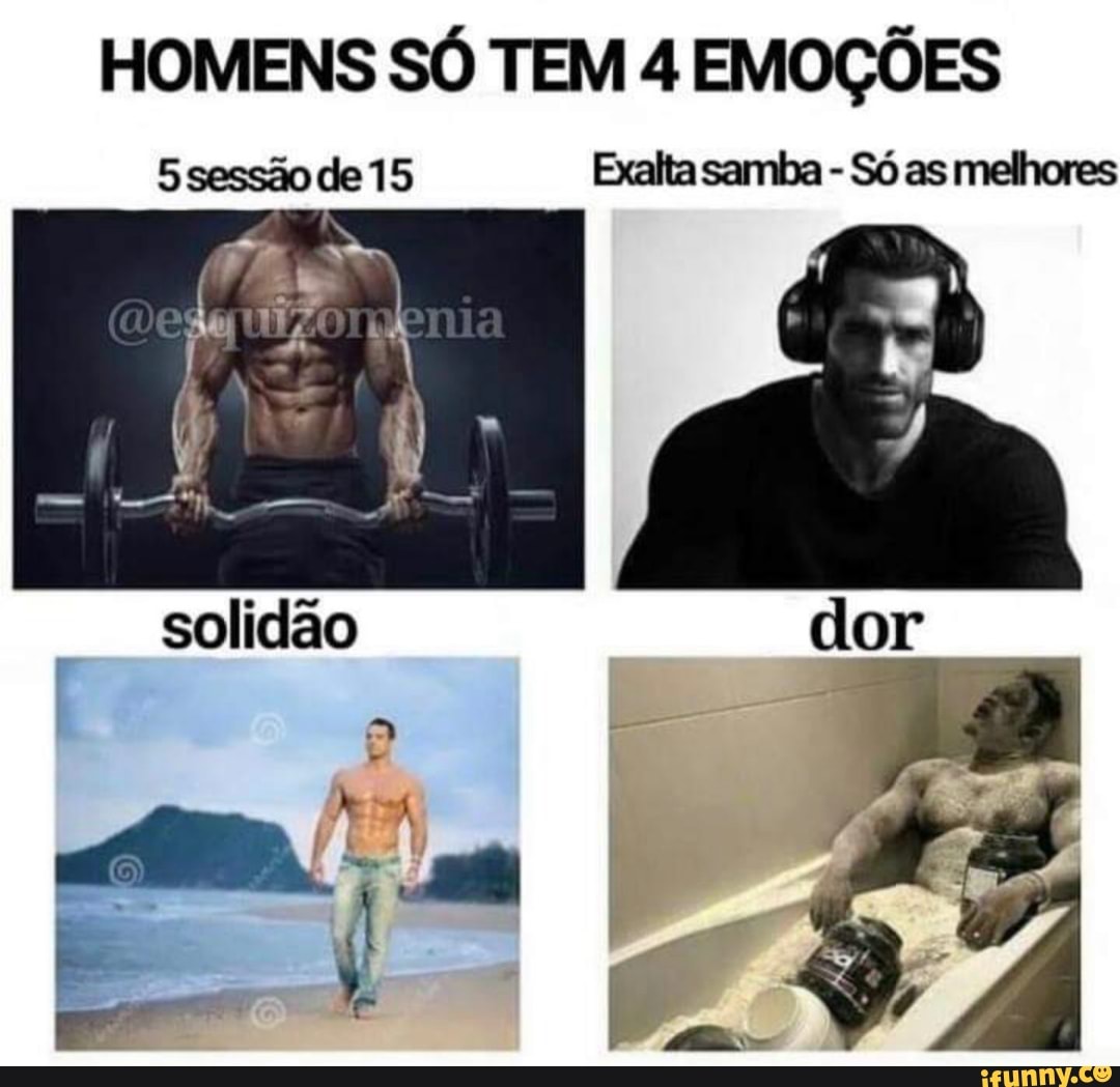 HOMENS SÓ TEM 4 EMOÇÕES
sessão de 15 Exalta samba - Só as melhores
Solidão)