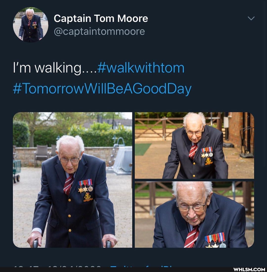 Captain Tom Moore
@captaintommoore
I'm
Tomorrow WillBeAGoodDay