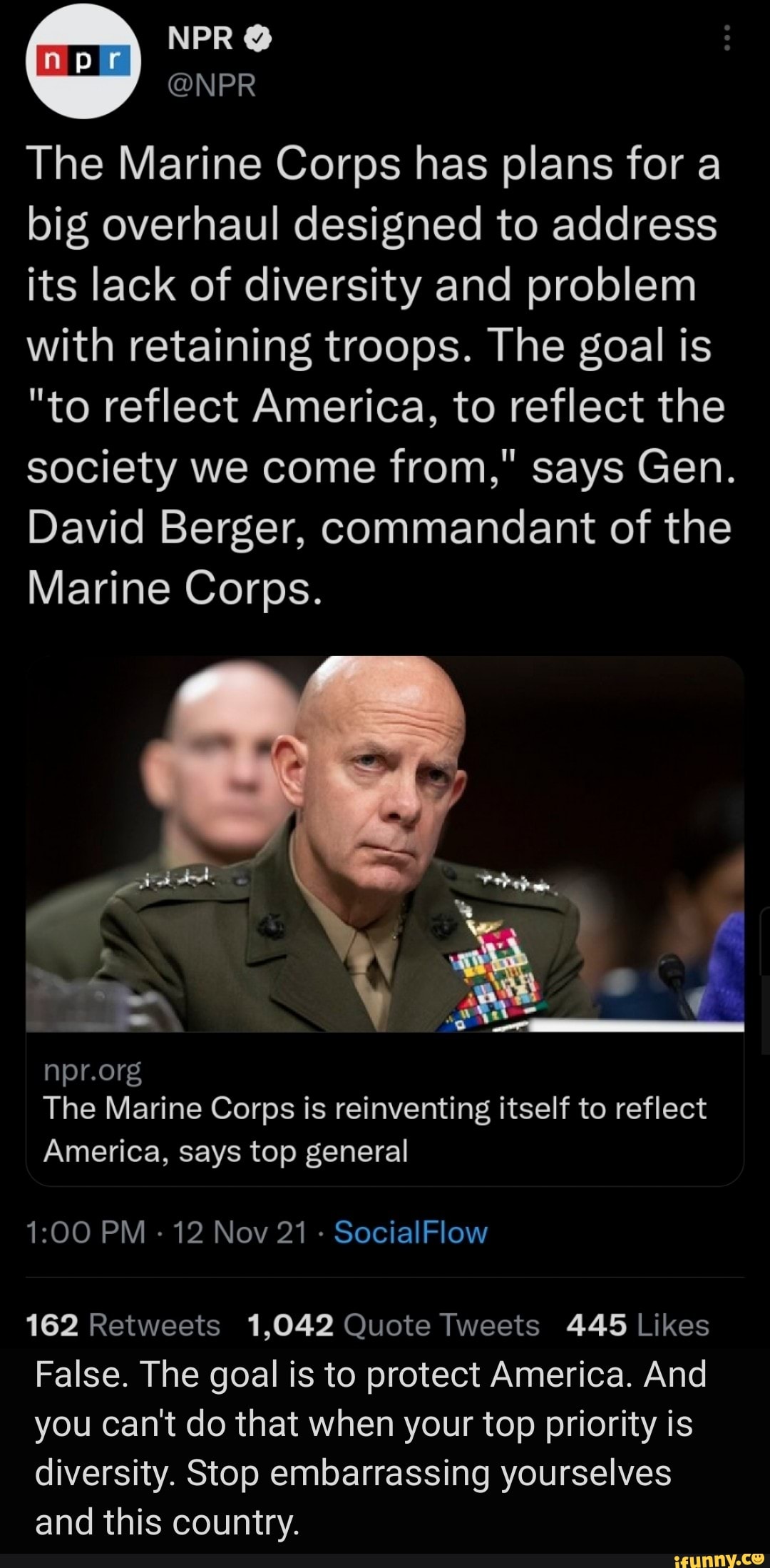 The Marine Corps is reinventing itself to reflect America, says top general  : NPR