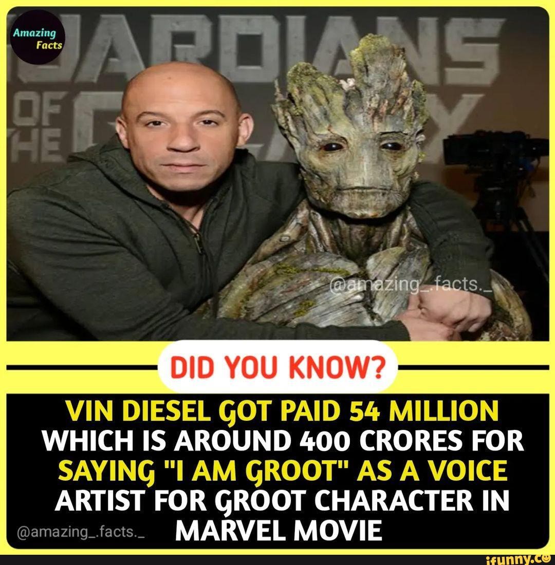 DID YOU KNOW? VIN DIESEL GOT PAID 54 MILLION WHICH IS AROUND 400 CRORES