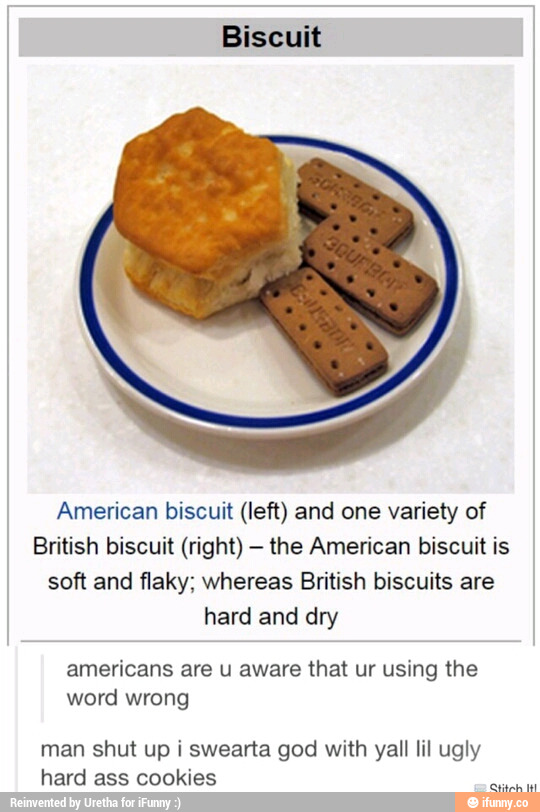 Biscuit American biscuit (left) and one variety of British biscuit