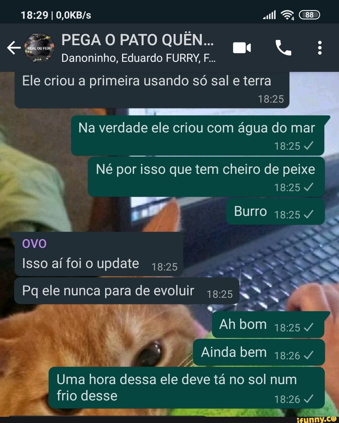 PEGA O PATO QUÊN... Eduardo FURRY, F...
se* Danoninho, Eduardo FURRY, F...
Ele criou a primeira usando só sal e terra
Na verdade ele criou com água do mar I
Né por isso que tem cheiro de peixe
Burro ovo
Isso aí foi o update
Pq ele nunca para de evoluir
bom
Ainda bem 4
Uma hora dessa ele deve tá no sol num
frio desse
