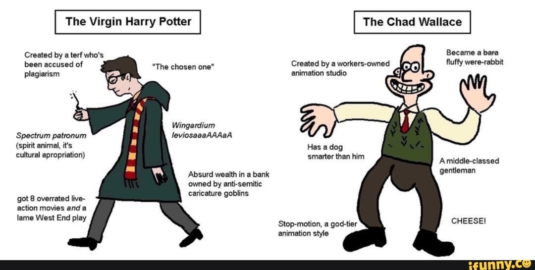 The Virgin Harry Potter The Chad Wallace Created by a terf of who's ad