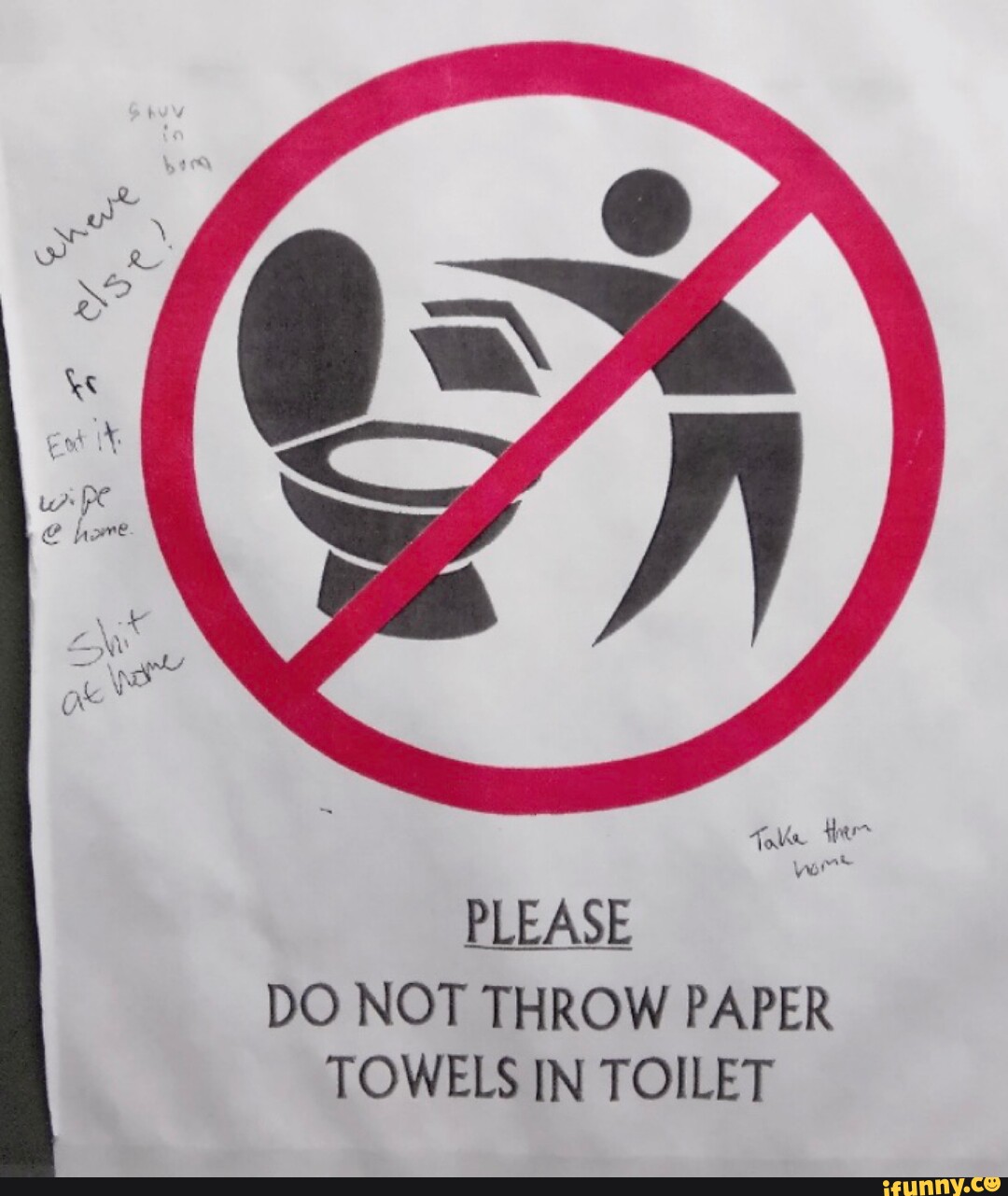 Please Do Not Throw Paper Towels In Toilet