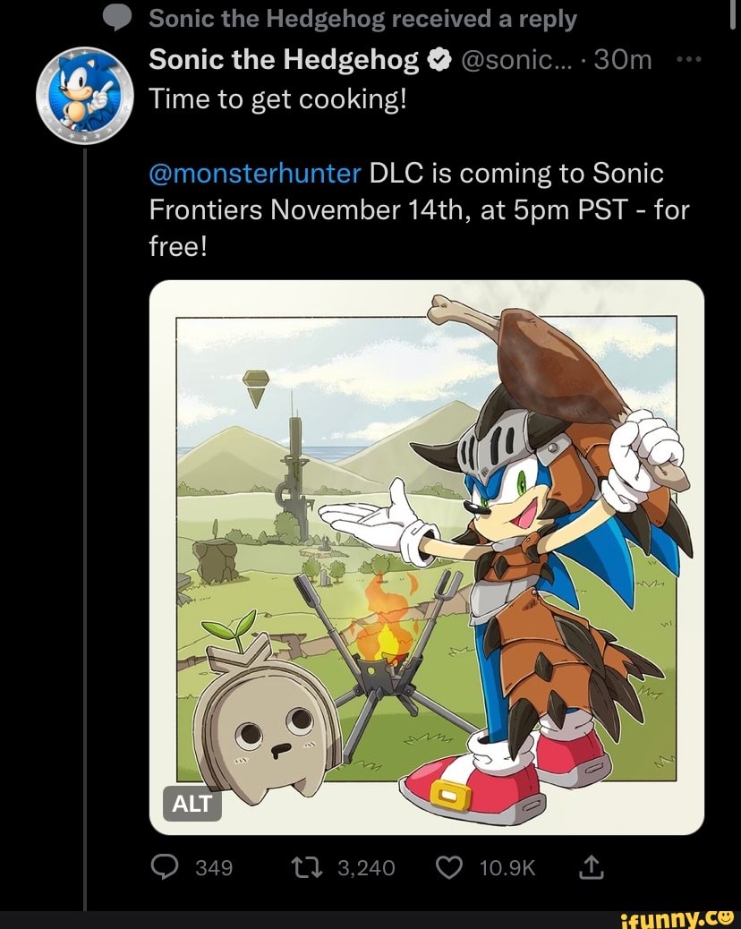 Sonic Frontiers getting free Monster Hunter DLC