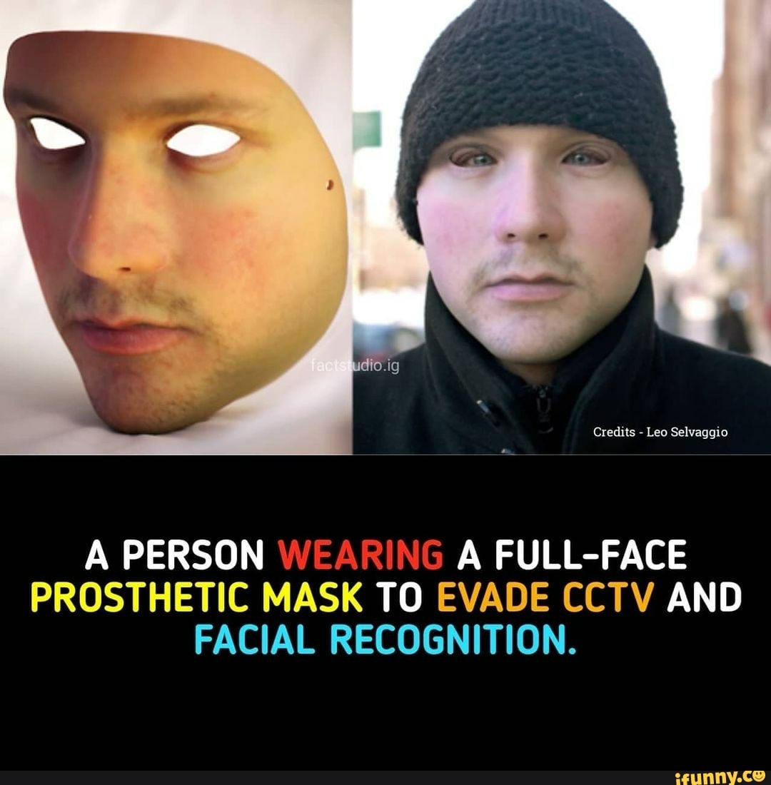 Leo Selvaggio
A PERSON WEARING A FULL-FACE PROSTHETIC MASK TO EVADE CCTV AND FACIAL RECOGNITION.