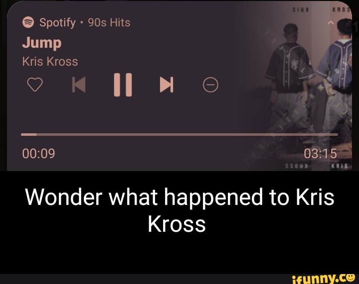 Spotify Hits
Jump
Kris Kross
6341
Wonder what happened to Kris
Kross