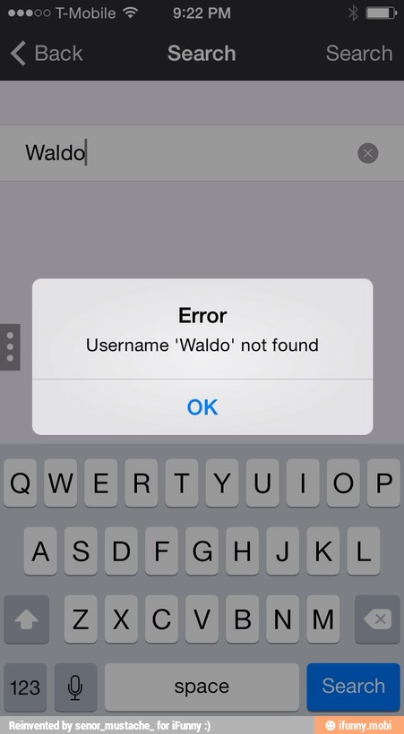 Error
B Username 'Waldo' not found