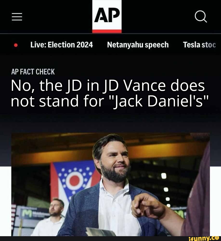 AP Live Election 2024 speech Tesla AP FACT CHECK No, the JD in JD