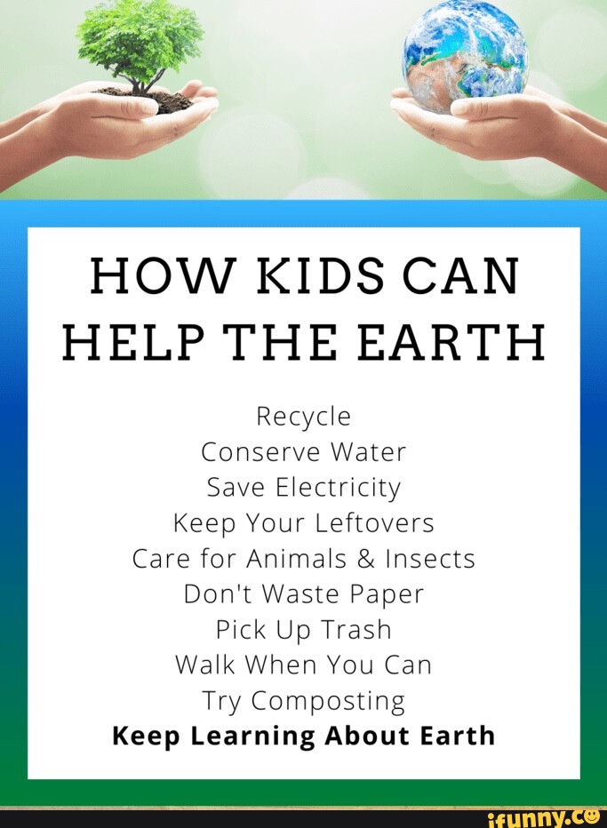 HOW KIDS CAN HELP THE EARTH Recycle Conserve Water Save Electricity