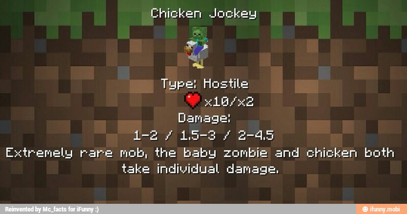 Damage!
Extremely rare mob, the baby zombie and chicken both
take individual damage,