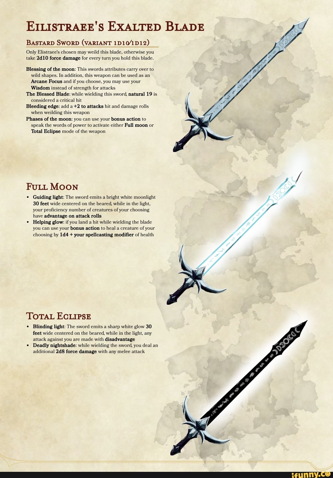 EILISTRAEE'S EXALTED BLADE BASTARD SwORD (VARIANT Only Elistraee's