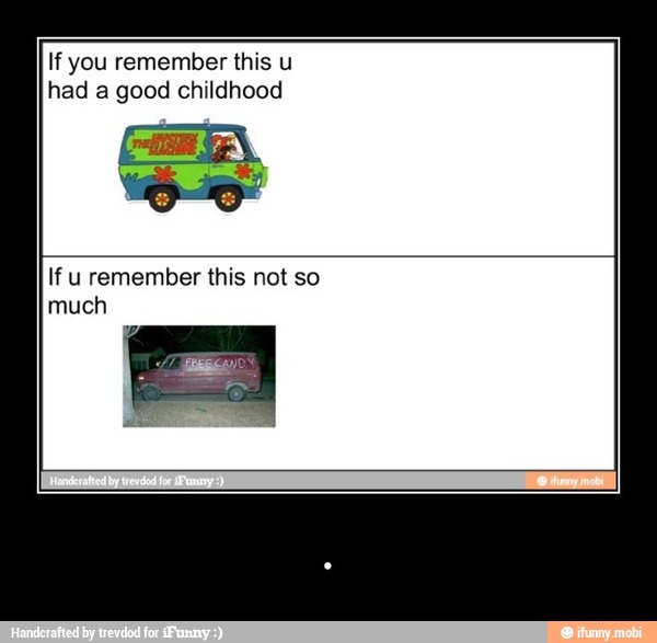 If you remember this u
had a good childhood
If u remember this not so
much - .