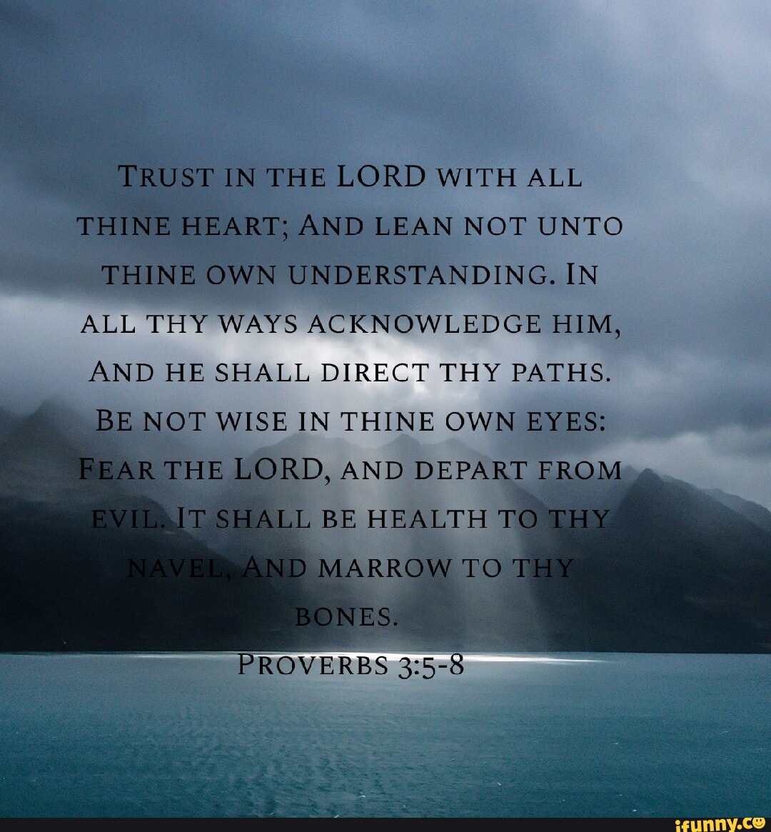 TRUST IN THE LORD WITH ALL THINE HEART; AND LEAN NOT UNTO THINE OWN ...