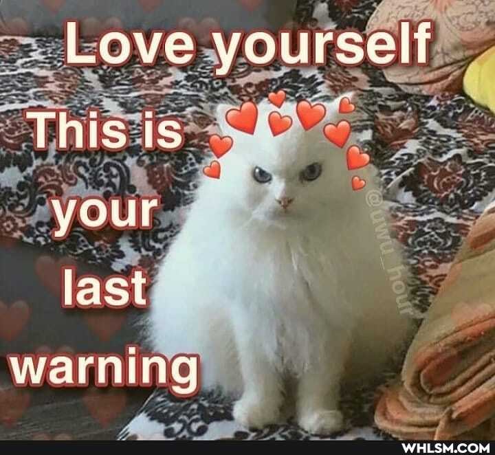 Love yourself
This is
your
last
warning