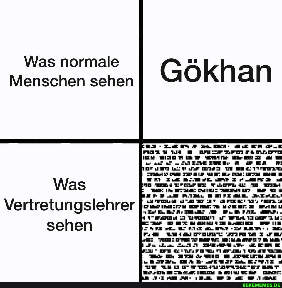 Was normale Menschen sehen G ökh an
Menschen sehen
ZiE ES # Zu EER: EE EM
ZU BiHE Z ui
DE
Was
Vertretungslehrer
sehen