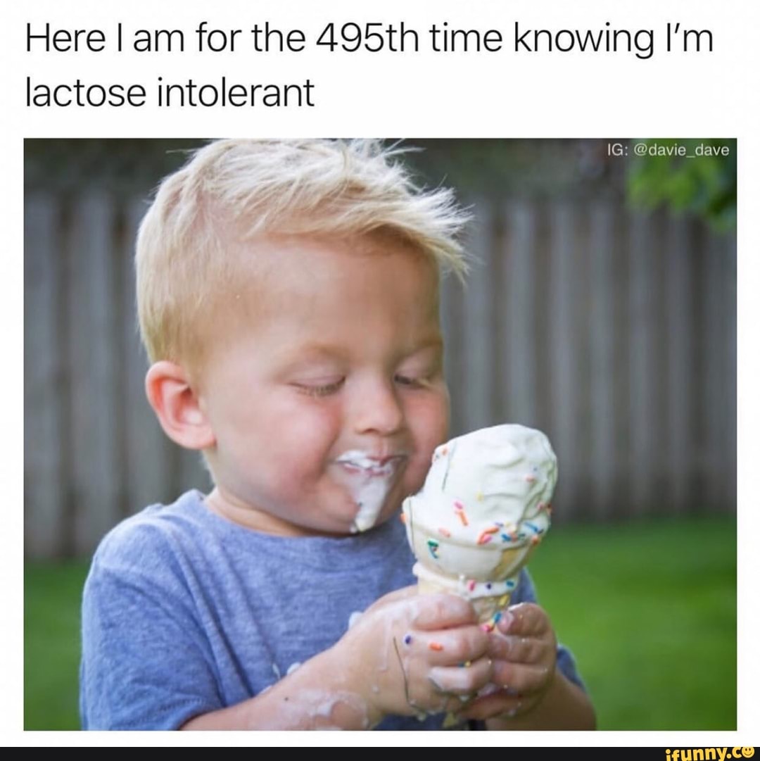 Here I am for the 495th time knowing I’m lactose intolerant - iFunny