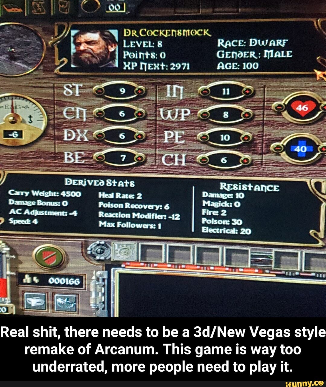 Points 0 GEneeR MALE XP Text 2971 Real shit there needs to be a 3d