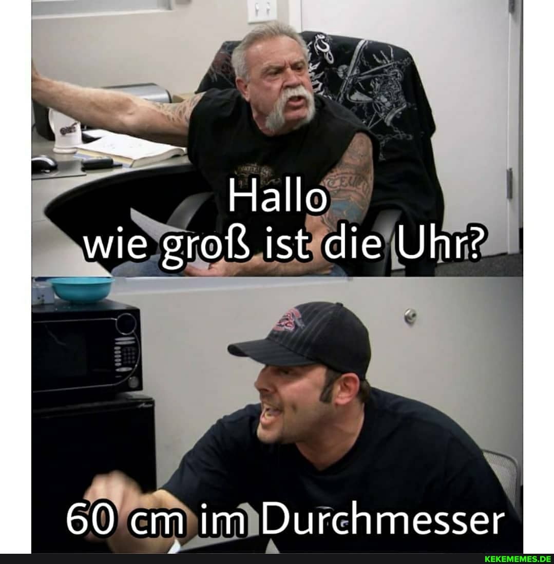Hallo wie grofs ist die Uhr?
60 cm im Durchmesser