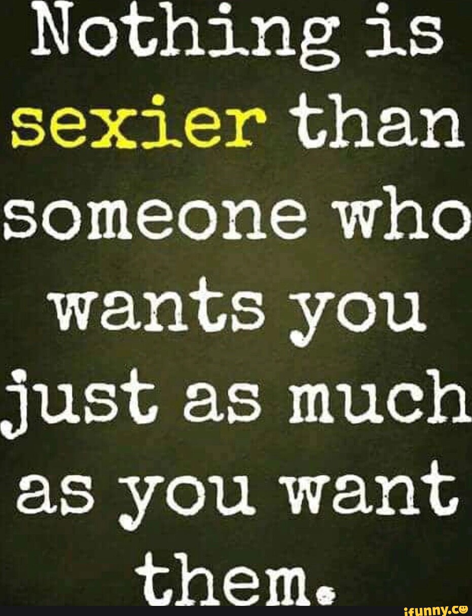 Nothing Is Sexier Than Someone Who Wants You Just As Much As You Want Them Ifunny