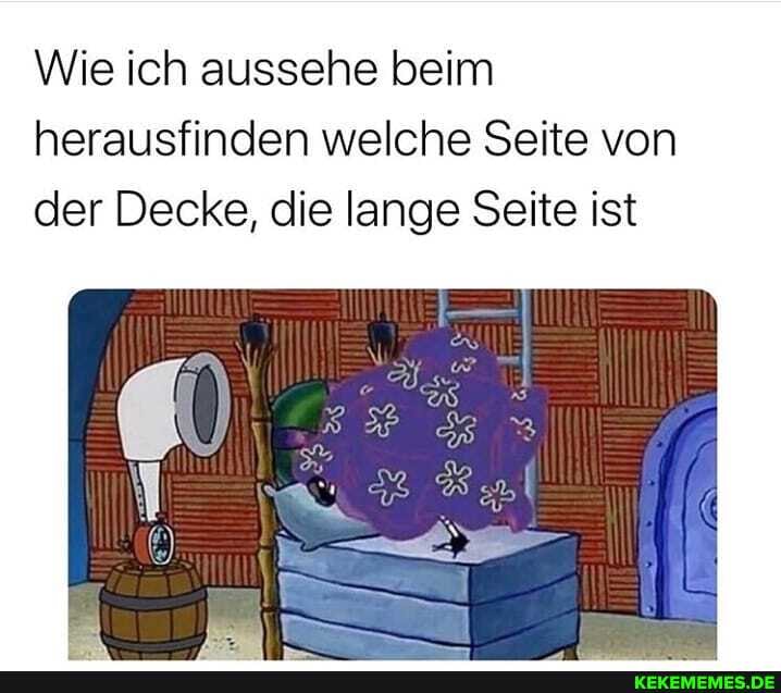 Wie ich aussehe beim herausfinden welche Seite von der Decke, die lange Seite ist