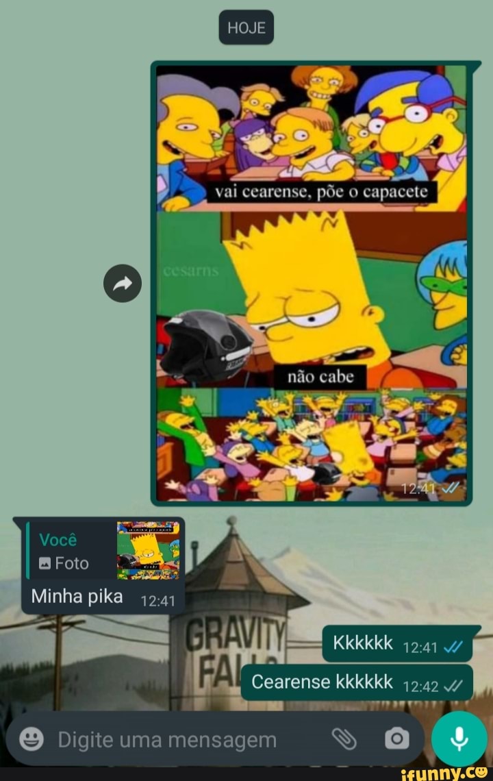 vai cearense, vai vai cearense, pêe capacer
Voco
Foto
Minha pika
4
Kkkkkk
Cearense kkkkkk
Digite uma mensagem