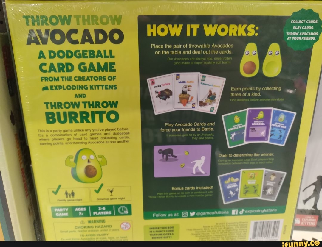 THROW THROW BVOCADO HOW IT WORKS Place the pair of throwable Avocados