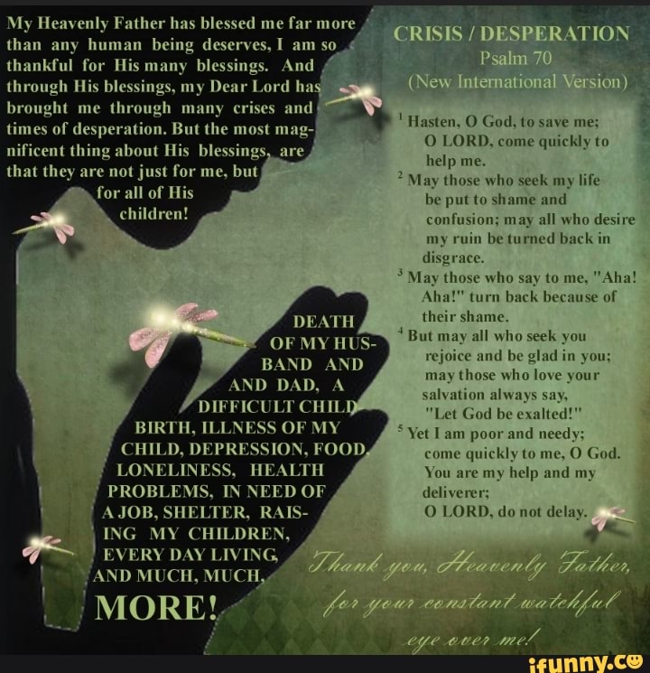 My Heavenly Father has blessed me far more than any human being ...