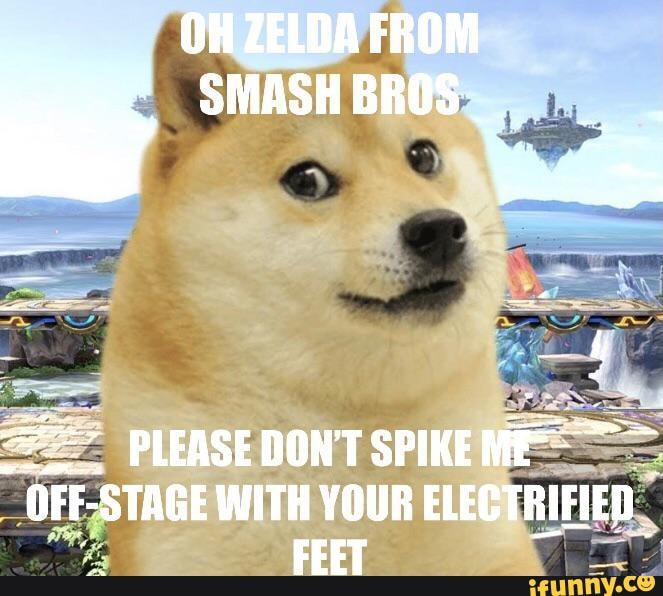 OH ZELDA FROM SMASH BROS _
PLEASE DON'T SPIKE OFF-STAGE WITH YOUR ELECTRIFIED